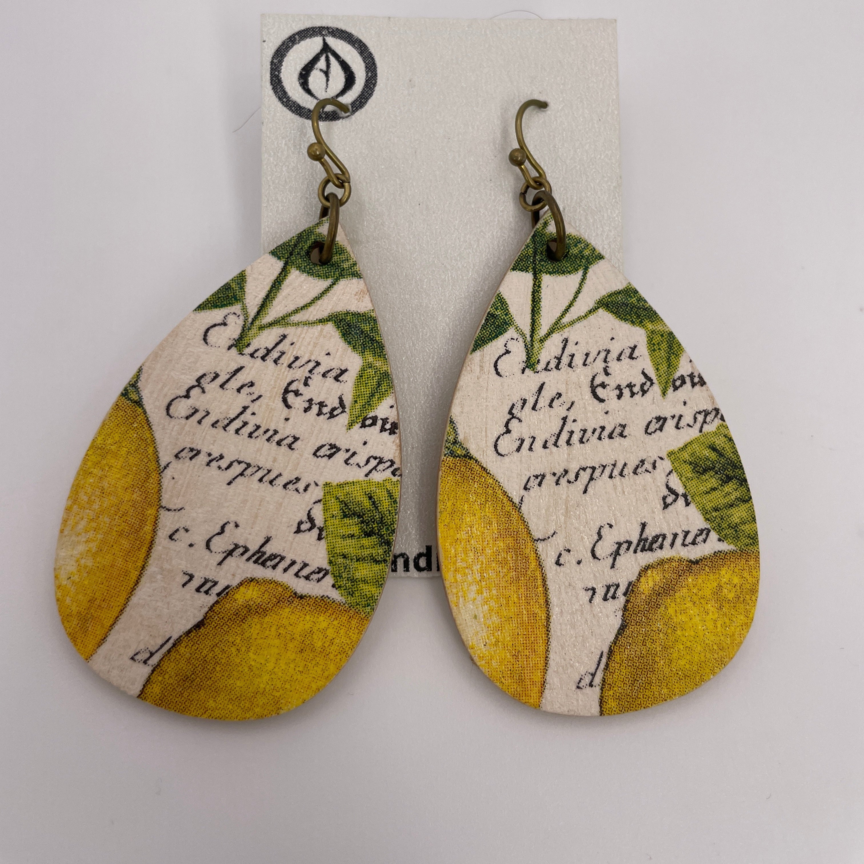 Wood Lemon Earrings